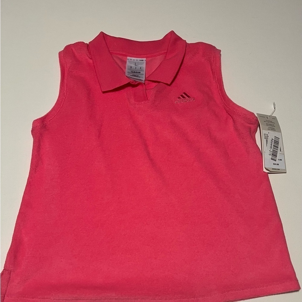 NWT adidas Women's Spring Terry Polo Loose Fit Size 14 (F2)